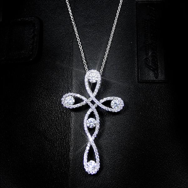 烏金十字架天然鑽石鍊墬