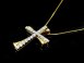 雙色雙材質十字架鑽石項鍊