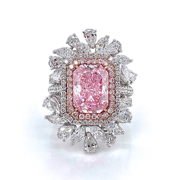 枕墊形粉紅彩鑽 3.02ct LPISHBR/VS2